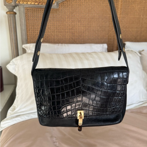 Elizabeth & James Black Crocodile Leather Purse - Picture 6 of 13